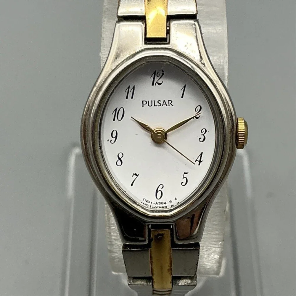 Pulsar 1N01-X098 Womens Watch 17mm Two Tone Bracelet New Battery 5.75